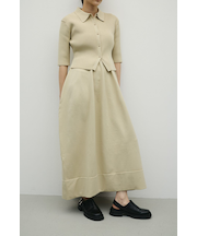 2ピースハーフスリーブポロニットワンピース