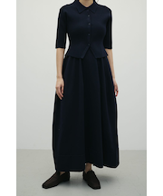 2ピースハーフスリーブポロニットワンピース