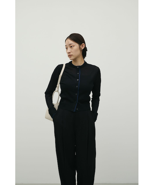 バイカラーニットカーデ