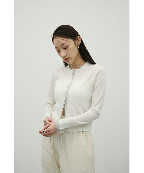 バイカラーニットカーデ