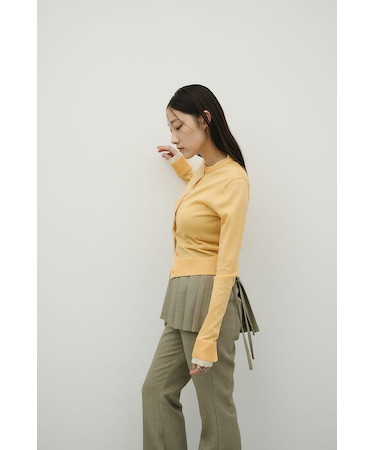 バイカラーニットカーデ