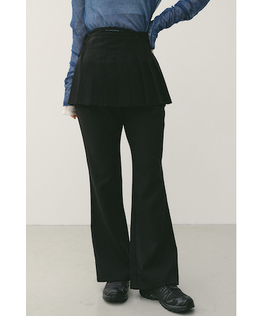 プリーツスカートレイヤードパンツ