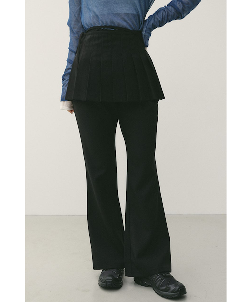 プリーツスカートレイヤードパンツ