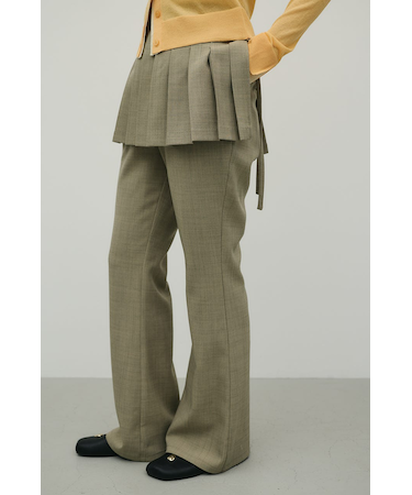 プリーツスカートレイヤードパンツ