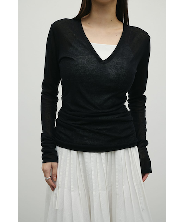 ディープVネックシアートップ