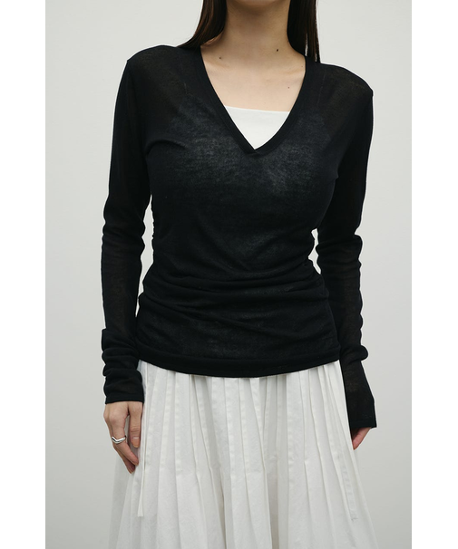 ディープVネックシアートップ