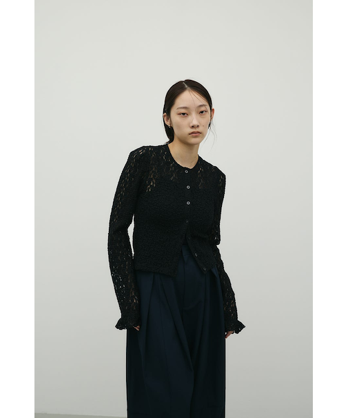 タックショルダーレースカーデ