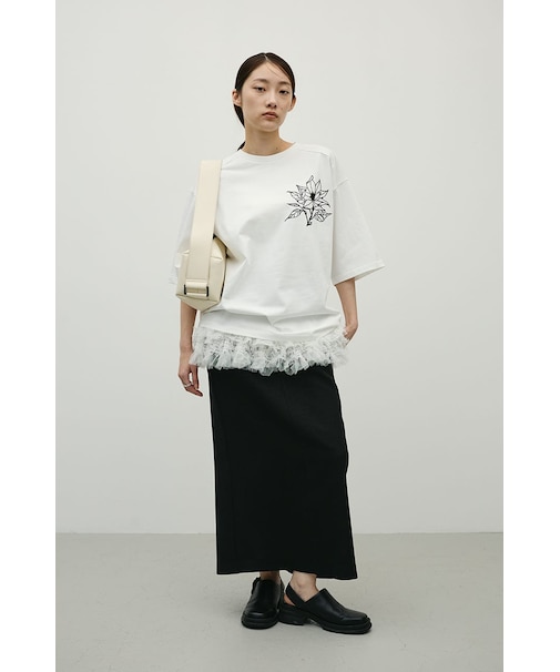 フロッキープリントフラワーT