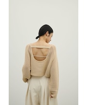 バックオープンメッシュニット