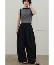 メランジクッションリブニット