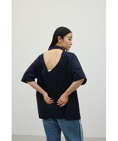 バックドレープオープンシャツ