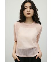 ウォッシャブルリネンミックスニットT