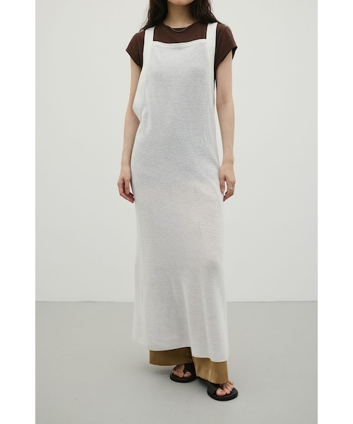 美品✨MESH ASYMME CAMI OP ホワイト 白 メッシュ レイヤード メッシュレイヤードワンピース｜スタイルミキサーの通販｜&mall