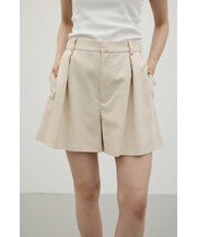 リネンミックスフレアショートパンツ