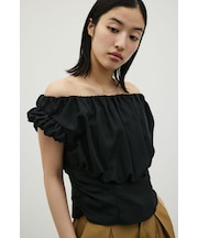 オフショルギャザーコルセットトップ