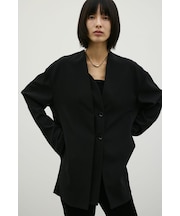 ジップスリーブノーカラージャケット
