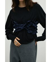 フリルコンビネーションニット