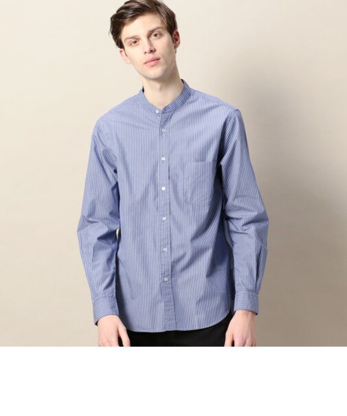 BY ポプリン バンドカラー シャツ