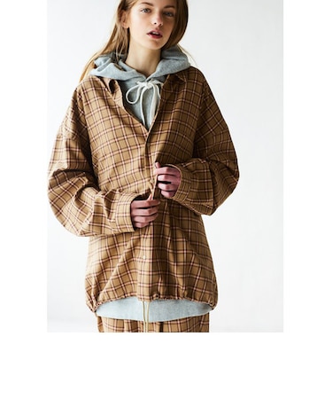 <monkey time> TW TARTAN CHECK SHIRT JACKET/シャツジャケット