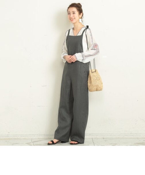 BY∴ リネンツイルサロペット -手洗い可能-