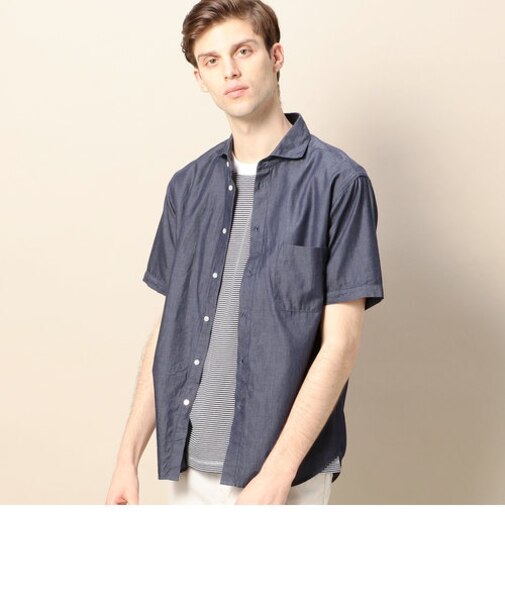 BY ヤーンダイ ツイル ワイドカラー シャツ