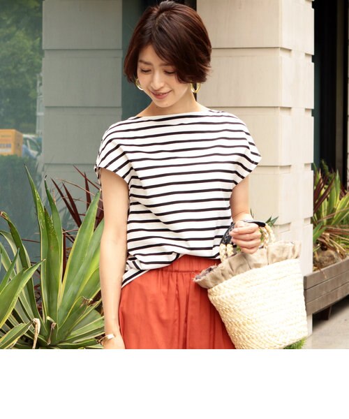 【BEAUTY&YOUTH UNITED ARROWS】コットンボーダースリーブ コットン ボーダーワイドスリーブ プルオーバー