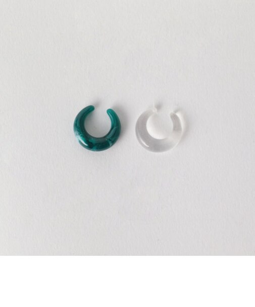 BY クリア×マーブル 2セットイヤーカフ