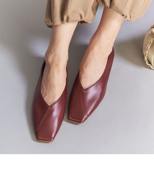 【美品】UNITED ARROWS Vカットステッチ フラットシューズ 24.5 Vカットステッチ フラットシューズ｜ビューティー＆ユース