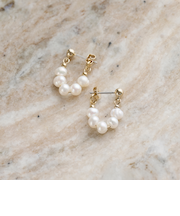 淡水パール 粒ライン ピアス