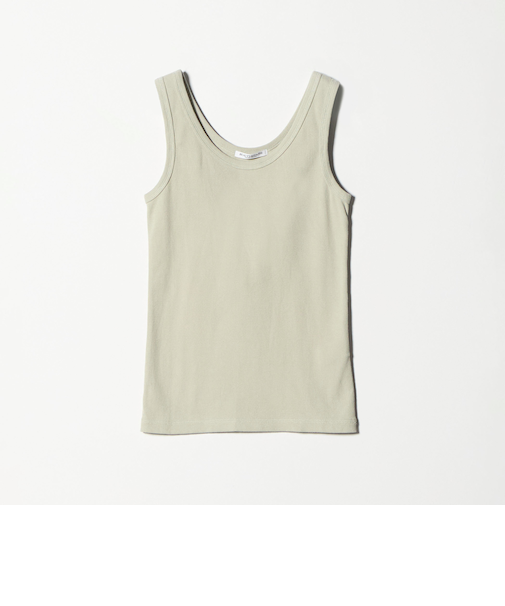 コットンブレンド テレコ タンクトップ