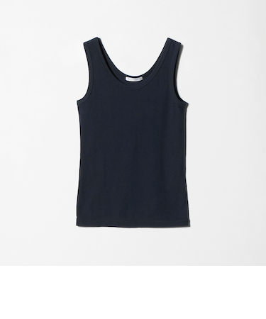 コットンブレンド テレコ タンクトップ