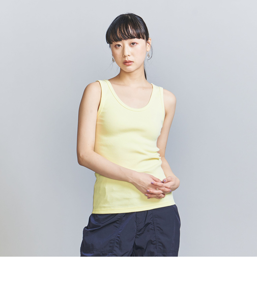 コットンブレンド テレコ タンクトップ
