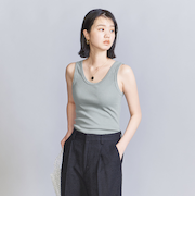 コットンブレンド テレコ タンクトップ