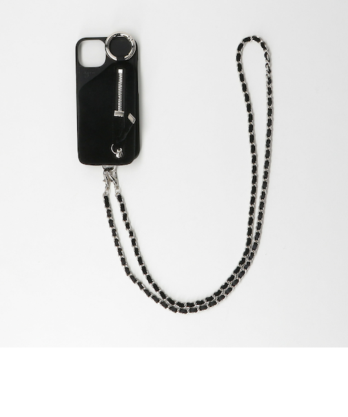 ＜ajew＞CADENAS ベルベット チェーン ストラップ iPhone14/16e共通対応ケース