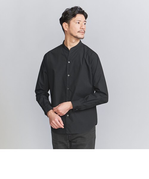 WEB限定 WARDROBE SMART】コットン バンドカラー スキッパー シャツ