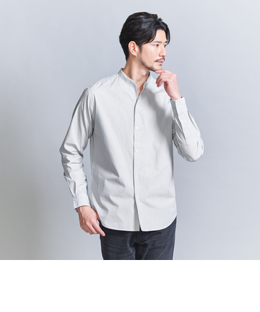 【WEB限定 WARDROBE SMART】コットン バンドカラー スキッパー シャツ