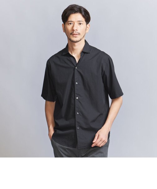 【WEB限定 WARDROBE SMART】クリアポプリン ワイドカラー スキッパーシャツ