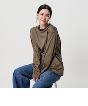 コットン天竺 ロングスリーブ カットソー