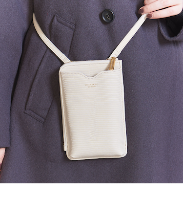 ＜VIOLAd’ORO＞レザー リザード ウォレット スマートフォン ショルダー
