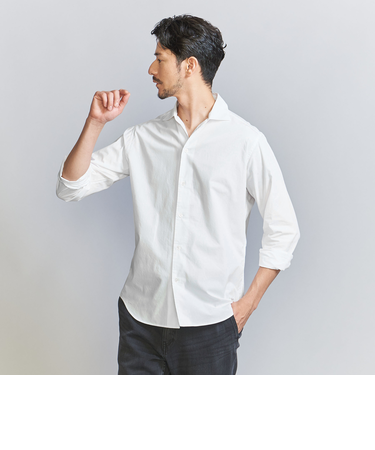 【WEB限定 WARDROBE SMART】コットン ワイドカラー スキッパー シャツ