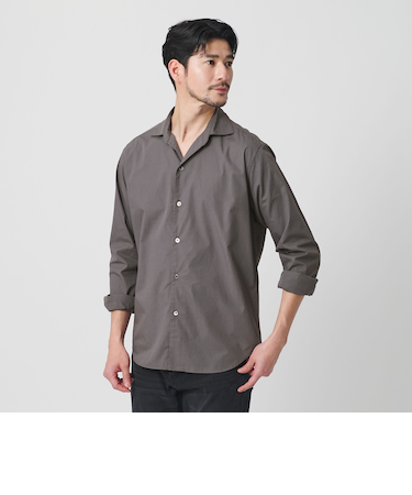 【WEB限定 WARDROBE SMART】コットン ワイドカラー スキッパー シャツ
