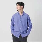 【WEB限定 WARDROBE SMART】コットン ワイドカラー スキッパー シャツ