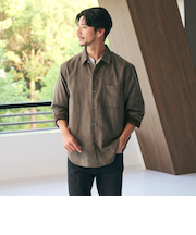 【WEB限定 WARDROBE SMART】スエードライク シャツ