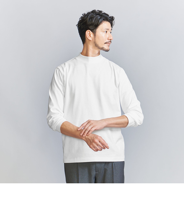 【WEB限定 WARDROBE SMART】クリア ガスコットン モックネック カットソー【抗菌・防臭】