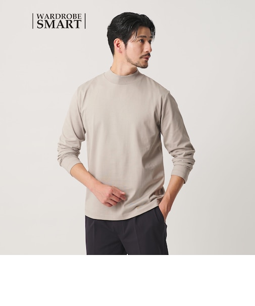 【WEB限定 WARDROBE SMART】クリア ガスコットン モックネック カットソー【抗菌・防臭】