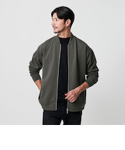 【WEB限定 WARDROBE SMART】ダブルニット ジップブルゾン/セットアップ対応