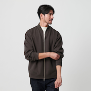 【WEB限定 WARDROBE SMART】ダブルニット ジップブルゾン/セットアップ対応