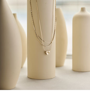 イビツ ハート 3連ネックレス