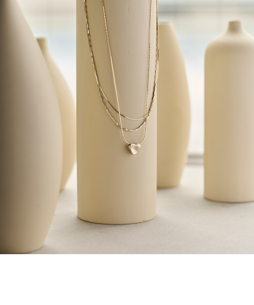 イビツ ハート 3連ネックレス