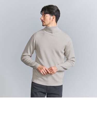 【WEB限定 WARDROBE SMART】マシーンウォッシャブル ウールミックス アゼ タートルネック
